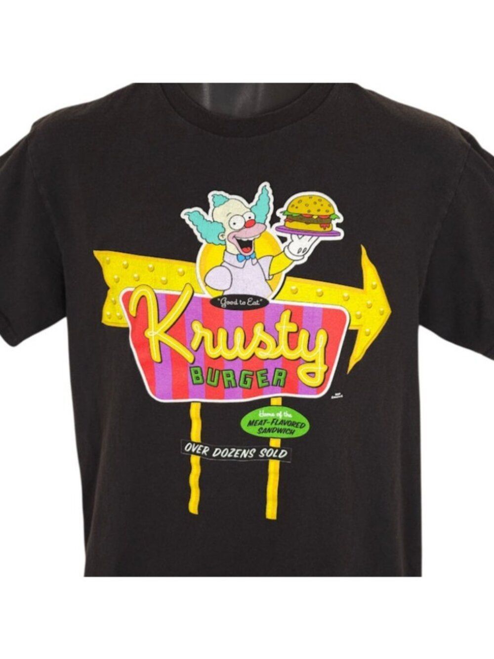 Krusty Burger T Shirt Mens Size Medium Black The Simpsons Matt Groening